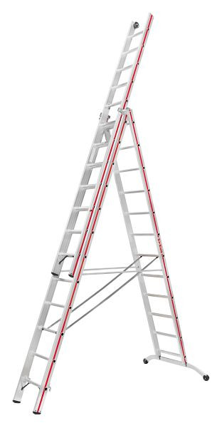 HYMER multifunctionele ladder, driedelig, 3x12 sporten, lengte ingeschoven 3,63 m / uitgeschoven 8,66 m, 604736