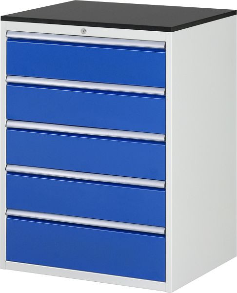 RAU ladekast serie 7000, B770xD650xH1030mm, laden: 4xH180, 1xH210mm, werkblad melaminehars gecoat, 03-XL7.5A-M.11