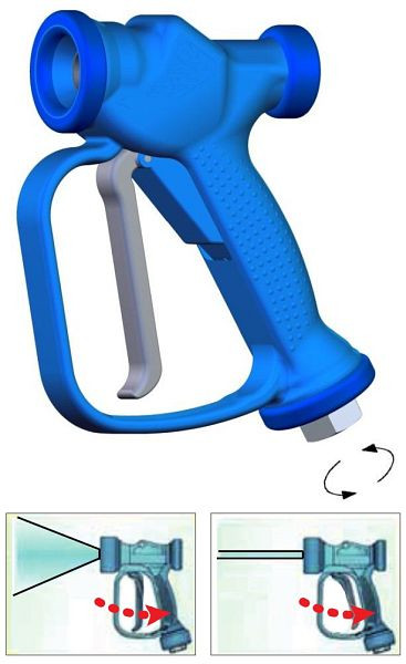 ELMAG waspistool RB 35, maximaal 80°C, 12 bar, 50 l/min, IT 1/2' met draaibare aansluiting (binnendelen: RVS AISI 303), 43330