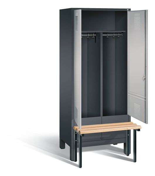 C+P zwart wit kastje Evolo, H1850xW810xD815mm, kleur: zwart-grijs/wit aluminium, 48032-22 S10081