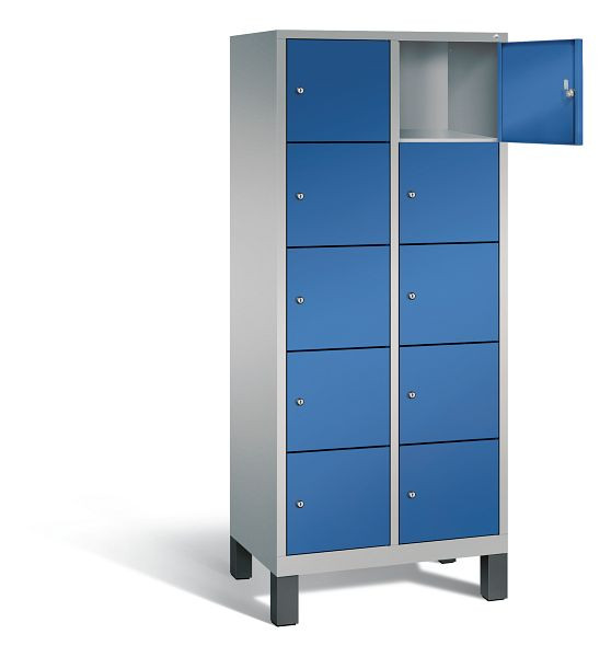 C+P lockerkast Evolo, H1850xW810xD500mm, kleur: wit aluminium / gentiaanblauw, 48010-225 S10087