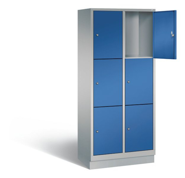C+P lockerkast Evolo, H1800xW810xD500mm, kleur: wit aluminium / gentiaanblauw, 48020-223 S10206