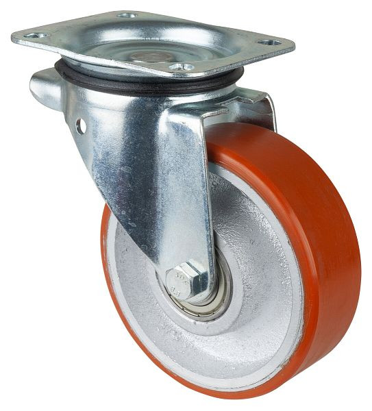 BS-rollen transportrol, wielbreedte 50 mm, wiel-Ø 150 mm, draagvermogen 450 kg, gegoten polyurethaan 95 Shore A, gegoten wiellichaam, kogellager, L400.C10.152
