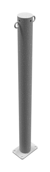 Schake afzetpaal stalen buis Ø 76 x 2,6 mm stationair, voor plugbevestiging, thermisch verzinkt, met 2 ogen, 476P/2