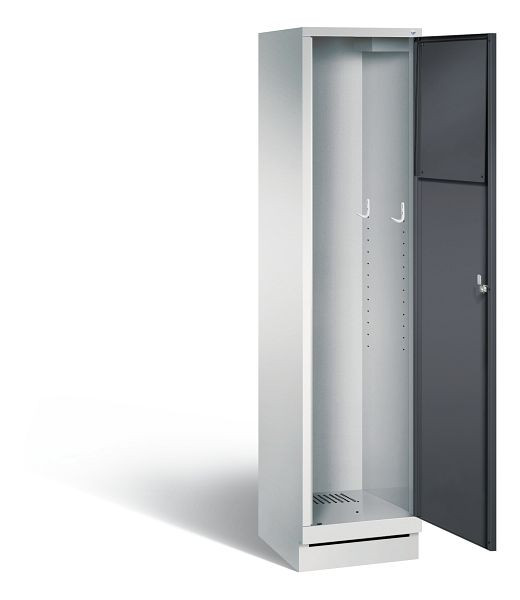 C+P wasverzamelkast Evolo, H1800xB420xD500mm, kleur: lichtgrijs / zwartgrijs, 48170-210 S10169