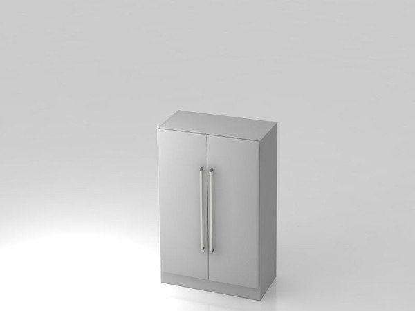 Hammerbacher kast 3OH met onderplaat chroomgreep grijs/grijs, 80x42x127 cm (BxDxH), V7550/5/5/CE