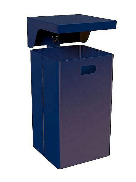 Renner rechthoekige afvalbak ca. 50 L (zonder asbak), thermisch verzinkt, voet en kap gepoedercoat, antracietgrijs, 7049-40PB 7016