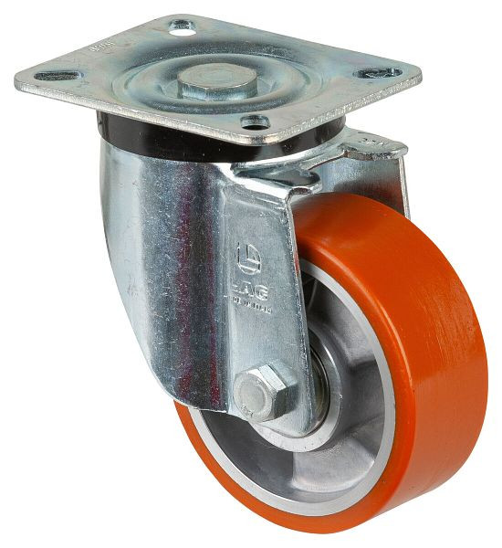 BS Rollen Zwaarlastwiel, wielbreedte 40 mm, wiel-Ø 100 mm, draagvermogen 280 kg, polyurethaan gegoten 95 Shore A, aluminium, kogellagers, N100.B90.102