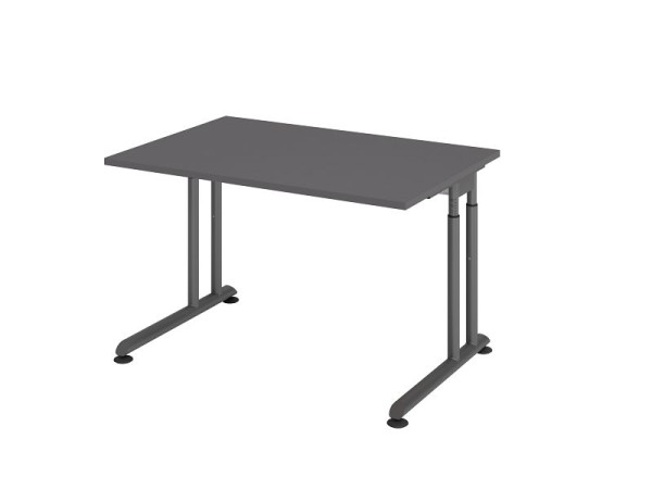 Hammerbacher bureau C-poot 120x80cm grafiet/grafiet, VZS12/G/G