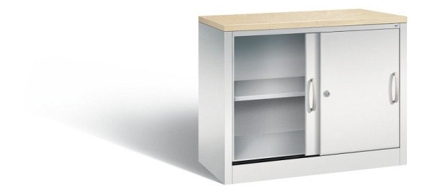 C+P dressoir met schuifdeuren Acurado, H720xB1000xD400mm, kleur: lichtgrijs, beugelgreep, 2 niveaus, 5725-00 S10092