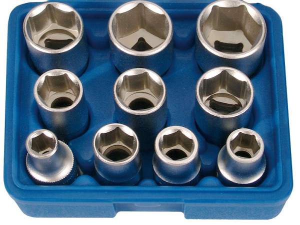 SW stalen dopsleutelinzetstukken, 1/2", 3/8"-15/16", 10 stuks, S21-125