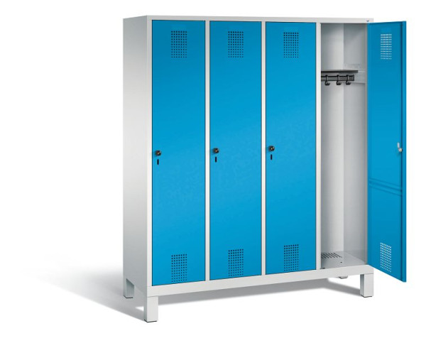 C+P garderobe Evolo, H1850xW1590xD500mm, kleur: lichtgrijs / lichtblauw, 48010-42 S10000