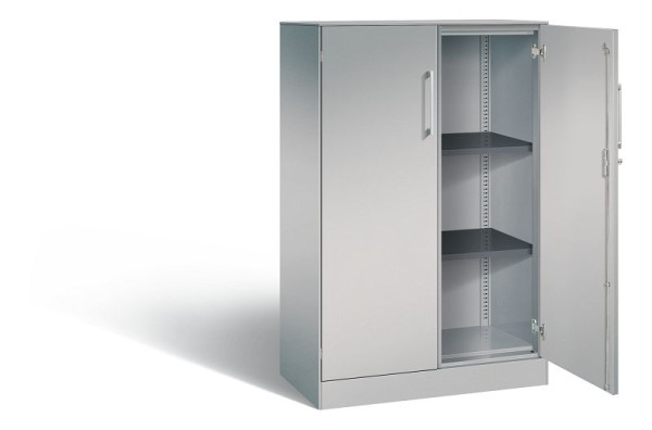C+P vleugeldeurkast Asisto, H1310xB800xD435mm, kleur: wit aluminium, beugelgreep, 3 niveaus, 141033-000 S10185