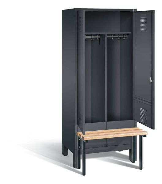 C+P zwart wit kastje Evolo, H1850xW810xD815mm, kleur: zwart-grijs, 48032-22 S10080