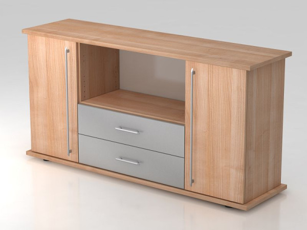 Hammerbacher dressoir 2 deuren, 2 lades, relinggreep walnoot/walnoot, 166,1x44,8x84 cm (BxDxH), VSBTS/N/N/RE