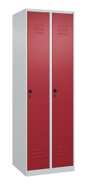 C+P luierkluis Classic PLUS, 2 vakken, 1850x600x500mm, 7035/3003, veiligheidsdraaigrendel, 080000-20 S10002