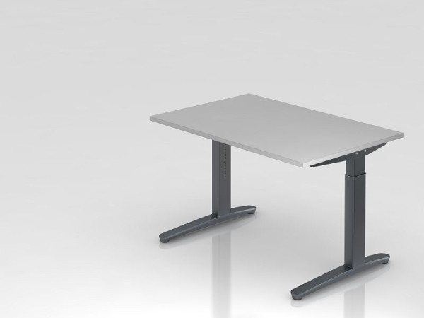 Hammerbacher bureau C-poot 120x80cm grijs/grafiet, rechthoekige vorm, VXB12/5/GG
