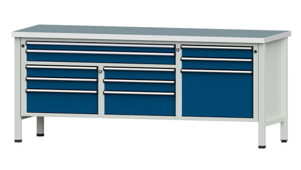 ANKE werkbanken kistwerkbank, model 283 V, 2000 x 700 x 840 mm, RAL 7035/5010, UBP 40 mm, 304.556