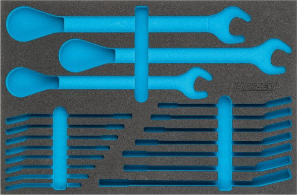 Hazet 2-componenten zachtschuim inleg, voor 163-366/18, afmetingen / lengte: 519 mm x 342 mm Organisatiesysteem maat: 3/3 (519 x 342 mm), 163-366L