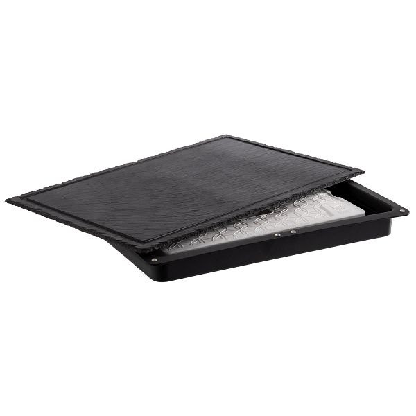 APS koelbox -SLATE-, 58 x 38 x 6,5 cm, set bestaande uit: bodem, polystyreen, 1 koelelement (geschikt voor GN 1/1 afzuigkappen, levering zonder afzuigkap), 11645