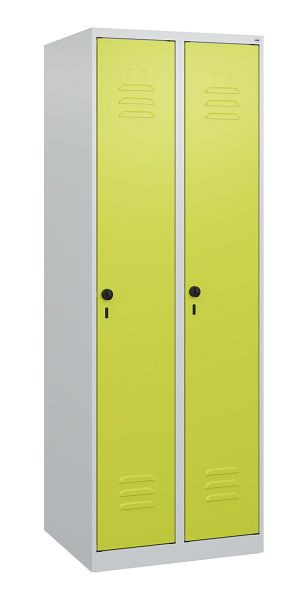 C+P Umkleidespind Classic PLUS, 2 Abteile, 1700x600x500mm, 7035/0024, Drehriegel, 0800007-20 S10009
