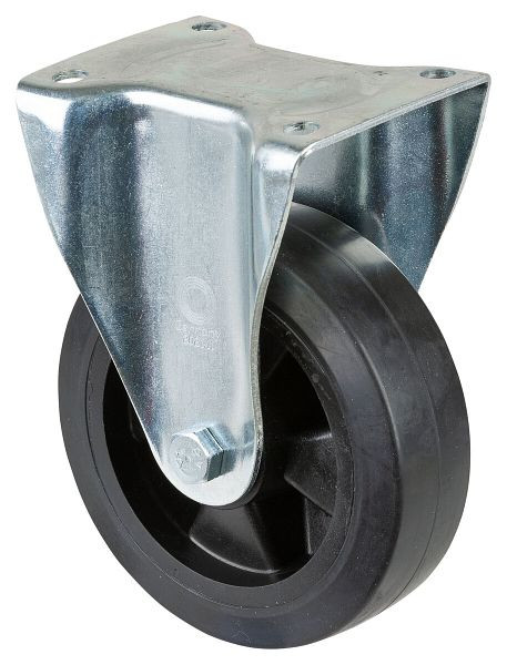 BS Rollen zwaarlastwiel, bokwiel, wielbreedte 50 mm, wiel-Ø 160 mm, draagvermogen 250 kg, zwarte elastische banden, kunststof, rollager, N110.B60.160