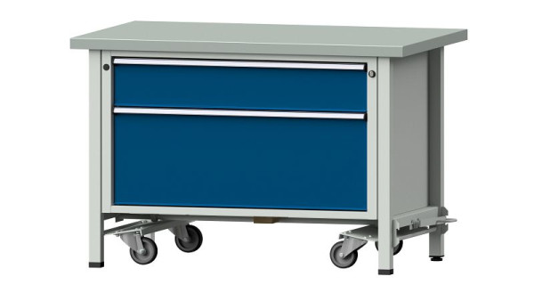 ANKE werkbanken kistwerkbank, model 15 VX, 1270 x 800 x 840 mm, RAL 7035/5010, ZBP 40 mm, 340.074