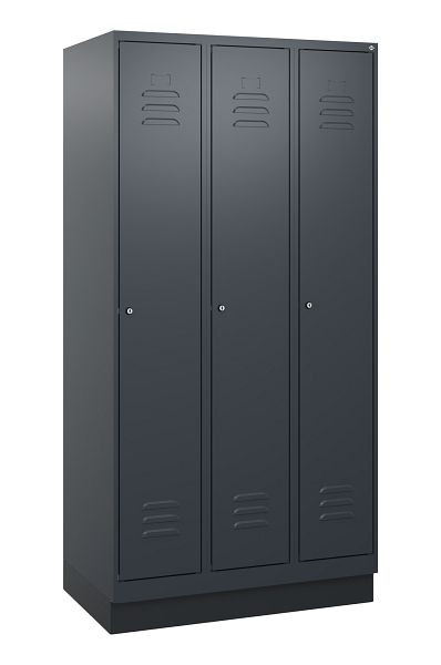C+P luierkastje Classic PLUS met middenwand, bodem, 3 vakken, 1800x900x500mm, 7016/7016, cilindersloten, 0800207-30F S10027