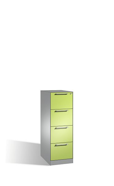 C+P hangarchiefkast Asisto, H1310xB440xD600mm, kleur: wit aluminium / virid green, beugelgreep, 146 225-411 S10140