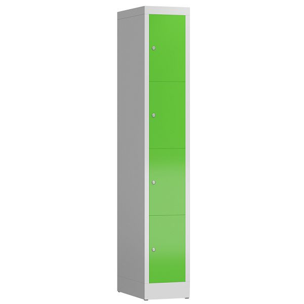 Lüllmann ClassiX lockerkast, 1 compartiment, 4 compartimenten, 1800 x 310 x 500 mm, lichtgrijs/geelgroen, X-520415
