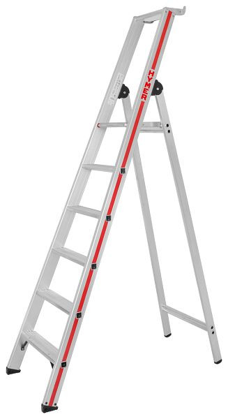 HYMER trap met platform, eenzijdig toegankelijk, 6 treden, lengte 2,20 m, stahoogte: 1,4 m, 802606
