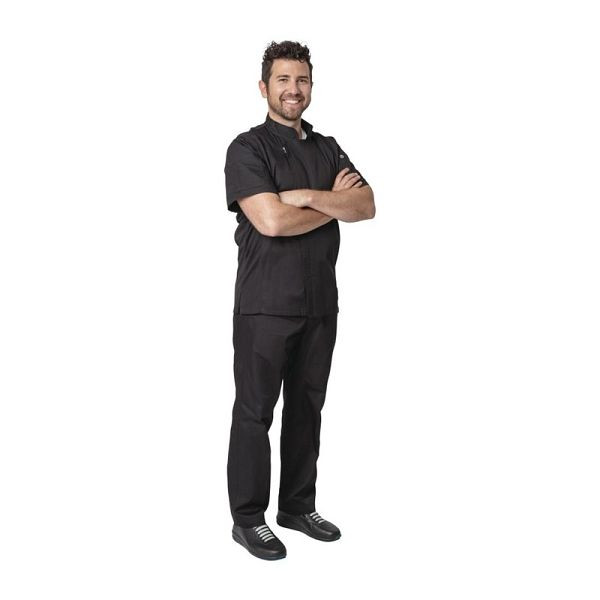 Chef Works Springfield heren koksbuis korte mouwen zwart L, B472-L