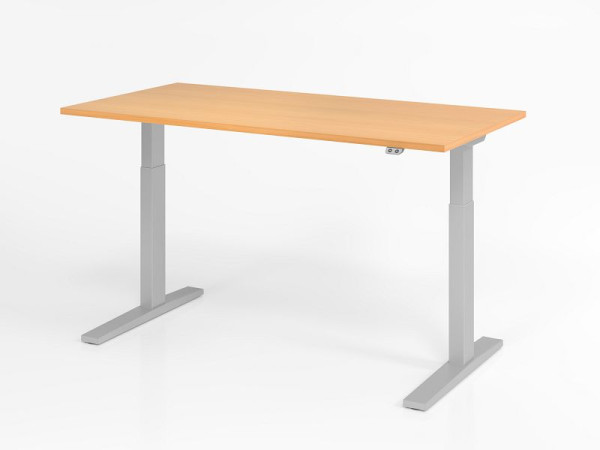 Hammerbacher bureau XMKA16, 160 x 80 cm, blad: beukenhout, 25 mm dik, ABS dikke rand, rechthoekige vorm, VXMKA16/6/S