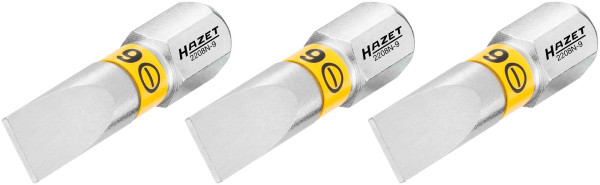 Hazet bit, massief zeskant 6,3 (1/4 inch), sleufprofiel, 1 x 6 mm, aantal gereedschappen: 3, 2208N-9/3