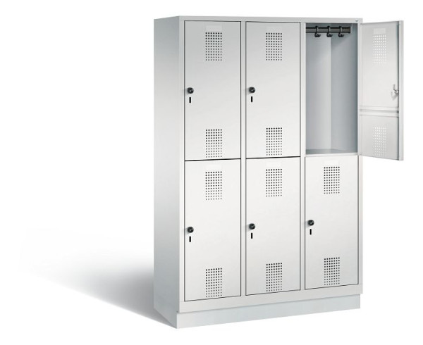 C+P locker dubbeldekker Evolo, H1800xB1200xD500mm, kleur: lichtgrijs, 48320-32 S10014