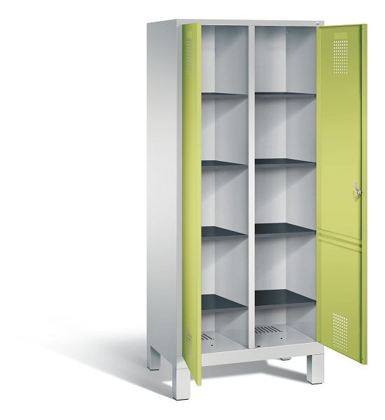 C+P washok Evolo, H1850xW810xD500mm, kleur: lichtgrijs / virid groen, 48012-22B S10031