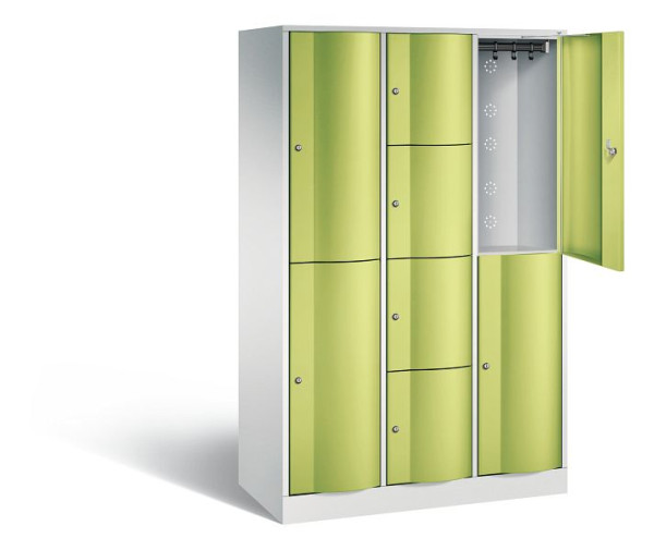 C+P combinatie lockerkast Resisto, H1950xB1148xD540mm, kleur: lichtgrijs / virid groen, 8070-3722 S10020