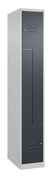 C+P Z-Spind Classic PLUS, 2 Abteile, 1850x300x500mm, 7035/7016, Zylinderschlösser, 080003-102 S10015