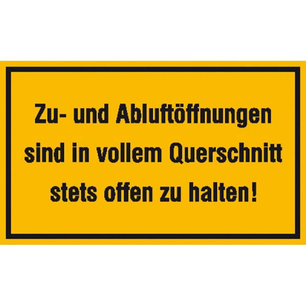 Stein HGS HGS informatiebord voor bedrijfsidentificatie: toevoer- en afvoerluchtopeningen..., folie, zelfklevend, 21.5981