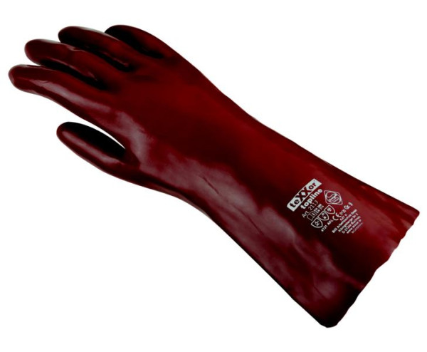 teXXor chemicaliënbestendige handschoenen "PVC ROOD BRUIN", verpakking: 60 paar, 2113