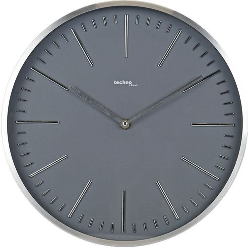 Technoline quartz wandklok, antraciet, kunststof, afmetingen: Ø 30 cm, WT 7215