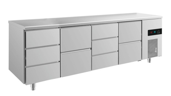 A&S Polarny koeltafel -2 tot +8°C met 2x twee laden en 2x drie laden middenrechts+links, 2330 x 700 x 850 mm, KT4DZDZ
