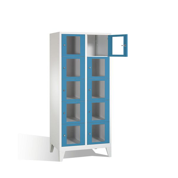 C+P lockerkast Classic, H1850xW810xD500mm, kleur: lichtgrijs / lichtblauw, 8010A225 S10003