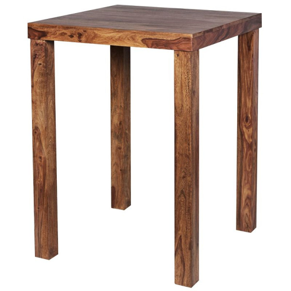 Wohnling bartafel MUMBAI massief sheeshamhout 80 x 80 x 110 cm, vierkant donkerbruin, WL1.324