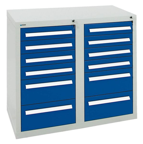 stumpf ladekast serie T-100 / 35-2, RAL 7035/5010, 12 laden (8x100, 4x200mm), 8152674
