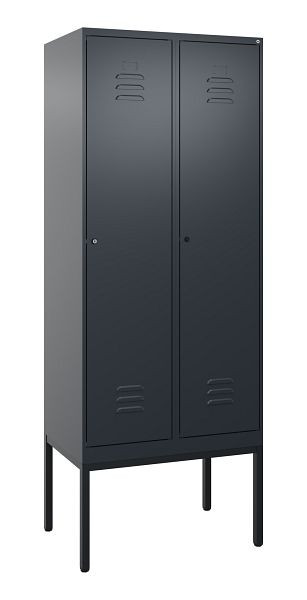 C+P luierkluis Classic PLUS met middenwand, frame, 2 vakken, 2120x800x500mm, 7016/7016, cilindersloten, 0800307-22F S10027