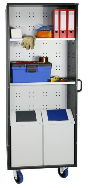 stumpf SmartCenter fahrbarer Lochplatten-Schrank, beidseitg nutzbar, Ausstattung 2, 670-300-0-2-100