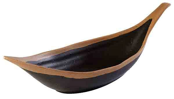 APS bladkom -CROCKER-, 30,5 x 10 cm, hoogte: 7,5 cm, melamine, bruin, met lichtbruine rand, 0,17 liter, 84580
