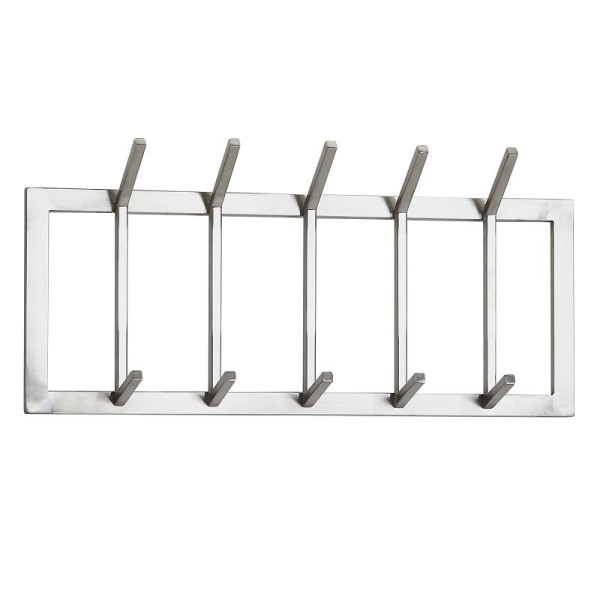 Wohnling wandkapstok metaal zilver 65x30x10 cm design halkapstok staal, haakrek wandpaneel, wandkapstok, halkapstok, WL6.443