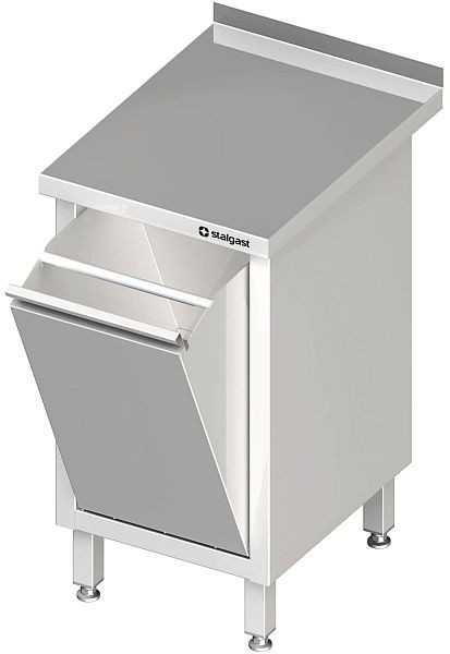 Stalgast werkkast breedte 450 mm, hoogte 850 mm, met vuilnisbak, gelast, met opstand